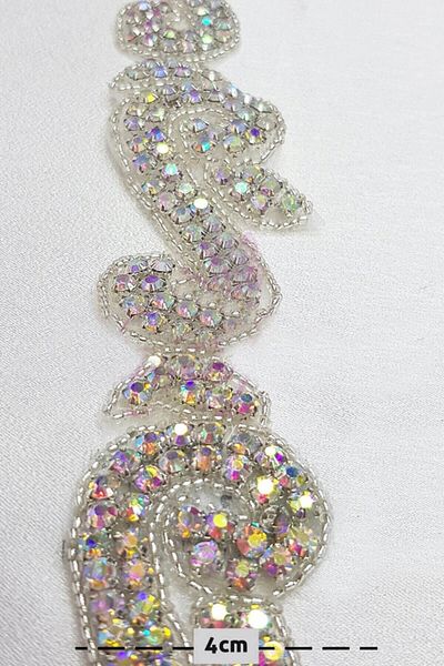 Hobigram Decorative Ribbon Janjan Beaded Crystal Stone Iron-On Ribbon – Decorative Ribbon, Stylish Design