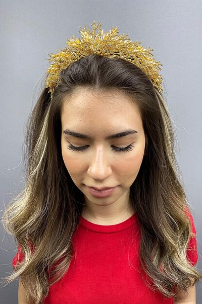 Hobigram Zehra Model Bridal Henna Crown pentru cele mai frumoase mirese – Coroană, Crystal Stone, Model elegant, Coroană de mireasă – Coroană –