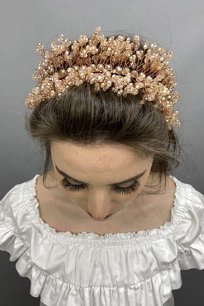 Hobigram Henna și coroană de mireasă cu cristal Sirius portocaliu moale pentru cele mai frumoase mirese – Coroană, cu cristal – Coroană
