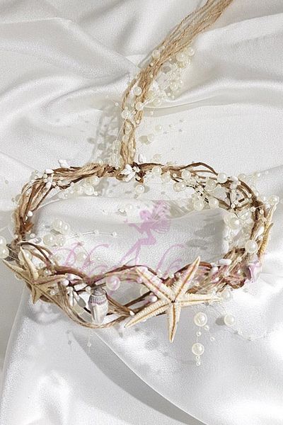 Hobigram Sea Star Pearl Straw Crown για τις πιο όμορφες νύφες – Στέμμα, Κρυστάλλινη Πέτρα, Κομψό Μοντέλο, Νυφικό Στέμμα –