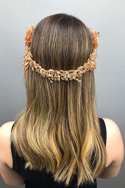 Hobigram Coroana de mireasa Henna cu cristal Helen si perle pentru cei mai frumoși mirese - Coroana, cu pietre de cristal, mod elegant
