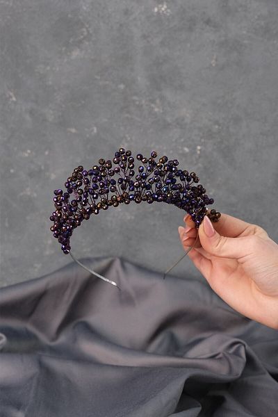Hobigram Coroana de mireasa Aren Henna cu margele de cristal pentru cele mai frumoase mirese – Coroana, cu pietre de cristal, model elegant, coroana de mireasa