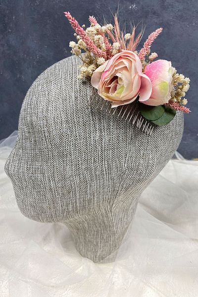 Hobigram Accesoriu pentru ac de păr cu design floral de bujor pentru cele mai frumoase mirese – Coroană, piatră de cristal, model elegant – Ta