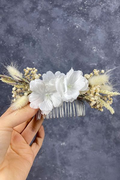 Hobigram Agrafă de păr cu design special pentru cele mai frumoase mirese cu flori de piatră – coroană, piatră de cristal, model elegant –