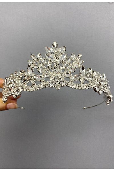 Hobigram Coroana de mireasa pentru cele mai frumoase mirese – Coroana, cu pietre de cristal, model elegant, coroana de mireasa, accesoriu de par – Coroana – Coroana