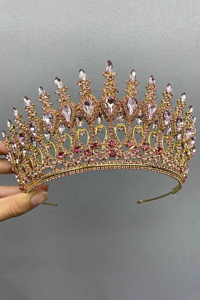 Hobigram Coroana de mireasa cu henna din aur roz pentru cele mai frumoase mirese – Coroana – Coroana