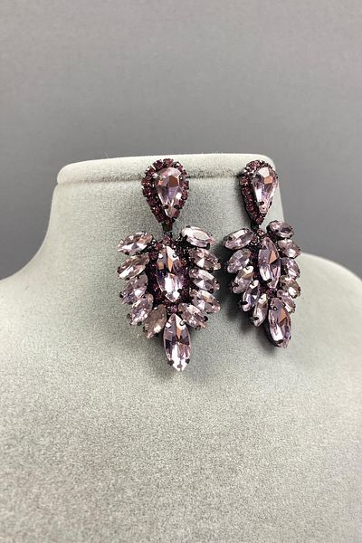 Hobigram Cercei de seară cu strasuri pentru cele mai frumoase mirese – Coroană, cu pietre de cristal, model elegant, tiara de mireasă – Coroană – T