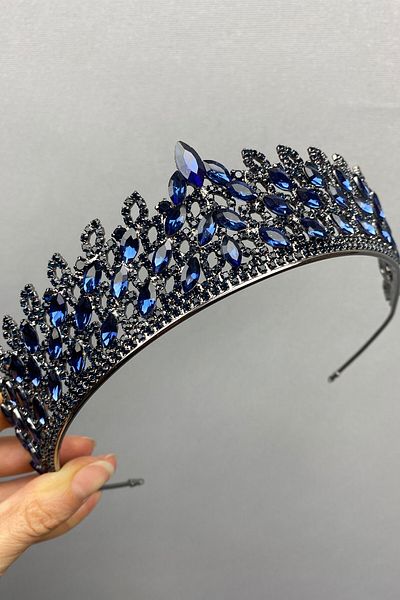 Hobigram Set de coroană și cercei Mia Bridal Henna pentru cele mai frumoase mirese – Coroană, piatră de cristal, model elegant, coroană de mireasă – Ta