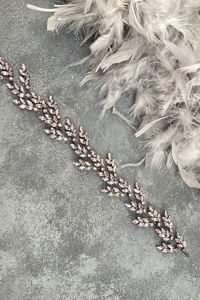 Hobigram Accesoriu de păr pentru coroana de mireasă cu frunze de beril pudră pentru cele mai frumoase mirese – coroană, piatră de cristal –