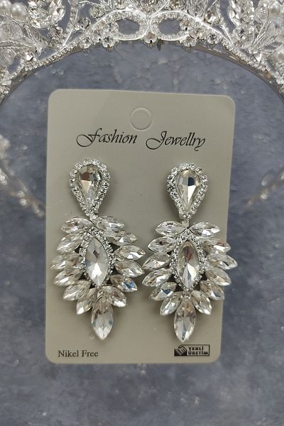 Hobigram Jabbah Model Tiara de Mireasa si Cercei cu Pietre Precioase cu Perle pentru Cele mai Frumoase Mirese – Coroana, Pietre de Cristal – Coroana –