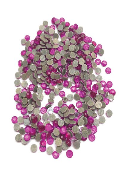 Hobigram Sortiment de mărgele Fuchsia Mărgele de piatră de sticlă adezive cu fier de călcat 25 g – Mărgele, Design elegant, Accesoriu pentru femei –