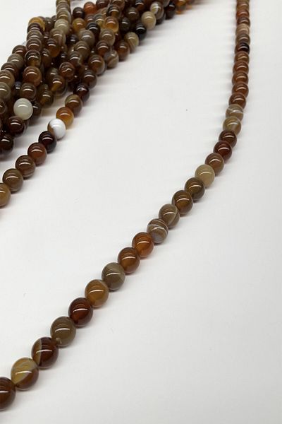 Hobigram Beads Assortment Brown Agate Natural Stone Beads 8 mm – Beads, Stylish Design, Women's Accessory – Bon