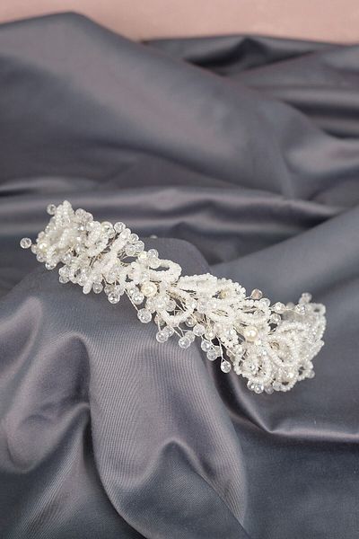 Hobigram Accesoriu pentru păr și turban de mireasă cu mărgele de cristal și nisip pentru cele mai frumoase mirese – coroană, piatră de cristal – coroană