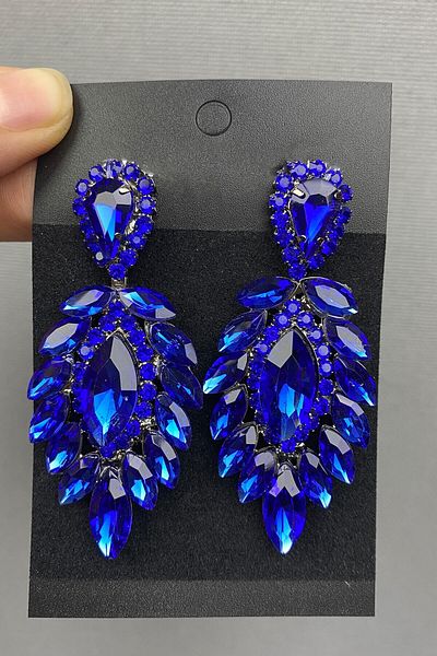 Hobigram Saks Blue Subra Bridal Henna Tiara și Cercei pentru cele mai frumoase mirese – Coroană, Cuarț de cristal, Model elegant – Coroană –
