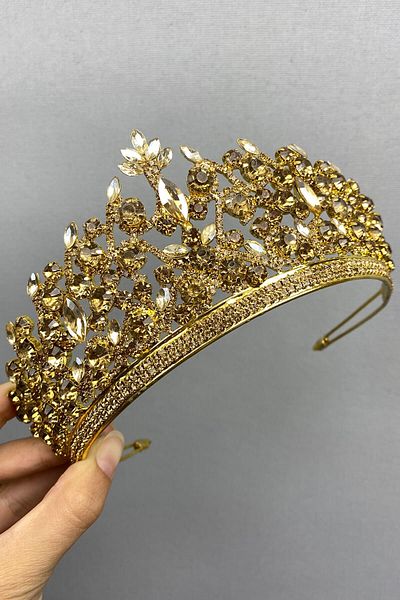 Hobigram Cea mai frumoasa mireasa colora miere Pegasus Model Bridal Henna Crown – Coroana, Crystal Stone, Model elegant – Coroana – T