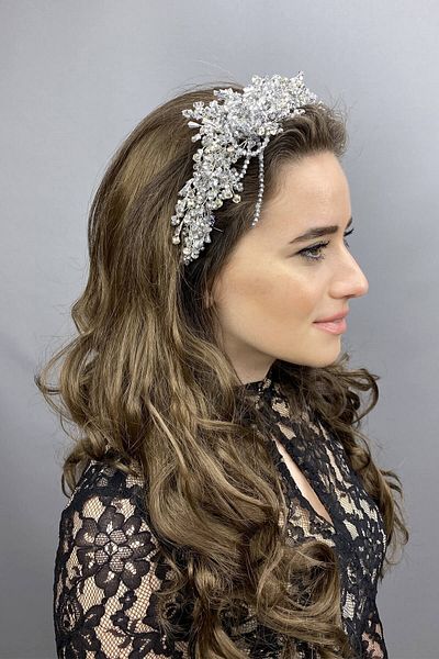 Hobigram Zosma Crystal Stone Henna și coroană de mireasă gri argintiu pentru cele mai frumoase mirese – Coroană, Crystal Stone, Model elegant