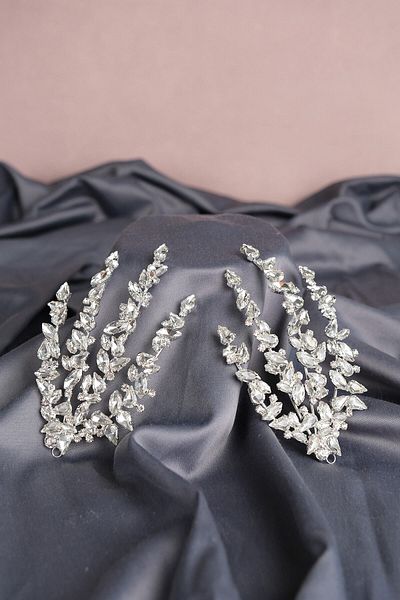 Hobigram Accesoriu de păr Henna de mireasă cu piatră de sticlă pe două fețe pentru cele mai frumoase mirese – coroană, piatră de cristal, model elegant