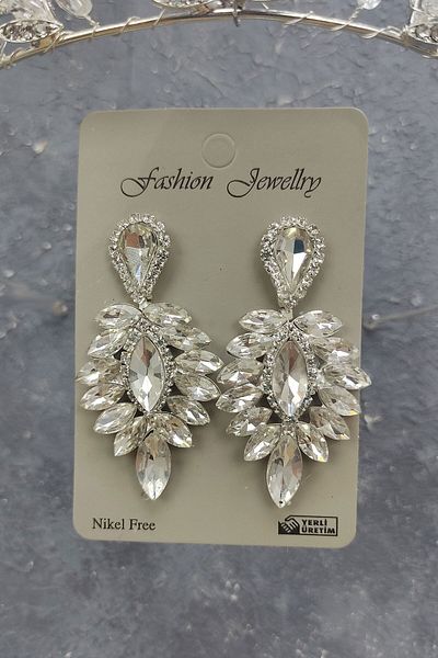 Hobigram Modelul Kraz Tiara de mireasa si cercei cu piatra pentru cele mai frumoase mirese - Coroana, piatra de cristal, model elegant - Coroana