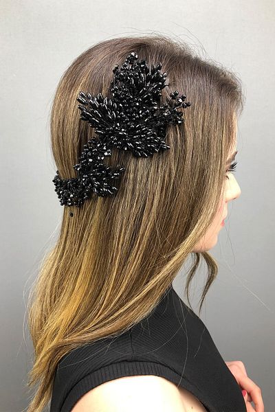 Hobigram Coroana de mireasa Henna cu cristal si perle Black Helen pentru cele mai frumoase mirese – Coroana, cu piatra de cristal, model elegant –