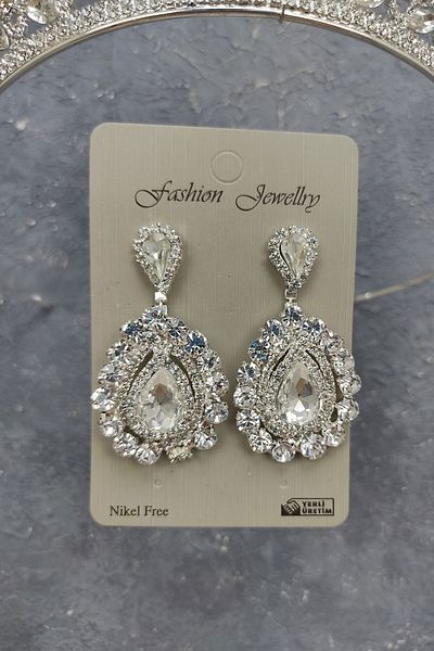 Hobigram Modelul Neva Coroana de mireasa si cercei cu piatra pentru cele mai frumoase mirese - Coroana, piatra de cristal, model elegant - Coroana