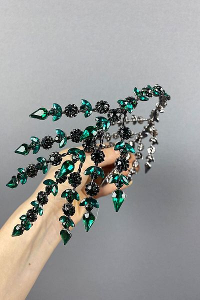 Hobigram Coroana de mireasa Henna Helenist cu doua fata pentru cei mai frumoși mirese - Coroana, piatra de cristal, model elegant, coroana de mireasa