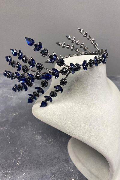 Hobigram Hellenistic Double-Sided Bridal Henna Crown for the Most Beautiful Brides – Crown, Crystal Stone, Stylish Model, Bridal Crown
