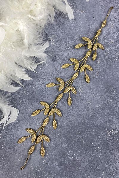 Hobigram Accesoriu de păr Yena Design Tiara de mireasă cu ramuri de frunze de miere pentru cele mai frumoase mirese – Coroană, piatră de cristal