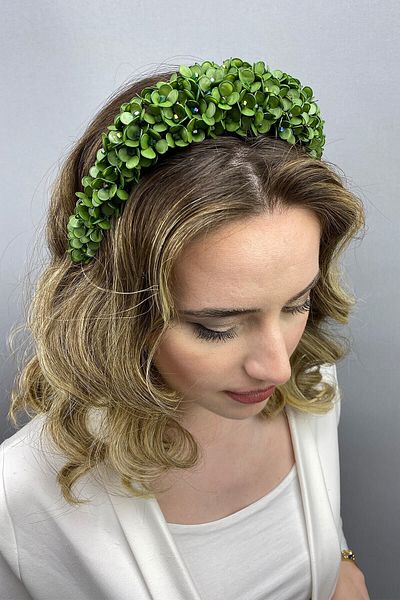 Hobigram Henna Zână Verde și Coroana Miresei pentru Cele mai Frumoase Mirese – Coroană, Piatră de Cristal, Model Elegant, Coroană de Mireasă – Coroană