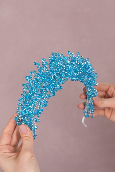 Hobigram Pollux Crystal Beaded Bridal Tiara Hair Accessory for the Most Beautiful Brides – Crown, Crystal Stone, Stylish Model