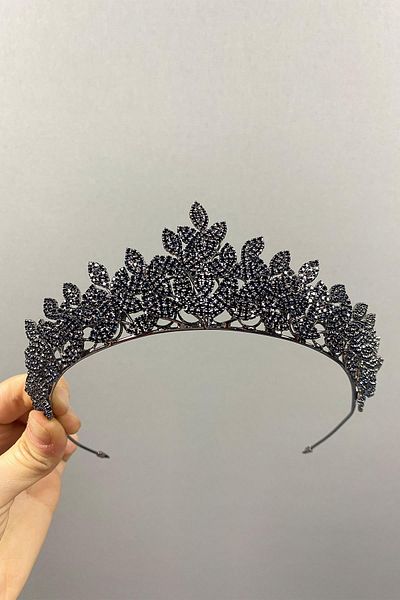 Hobigram Sara Sık Stone Leaf Pattern Bridal Henna Crown pentru cele mai frumoase mirese – Coroană, Crystal Stone, Model elegant –