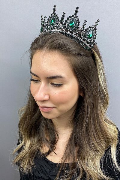 Hobigram Antracit Smoked Ahu Model Bridal Henna Crown pentru cele mai frumoase mirese – Coroană, Crystal Stone, Model elegant – Coroană –