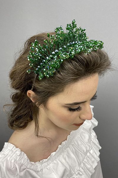 Hobigram Dark Green Sirius Crystal Stone Henna and Bridal Tiara for the Most Beautiful Brides – Crown, Crystal Stone – Crown –