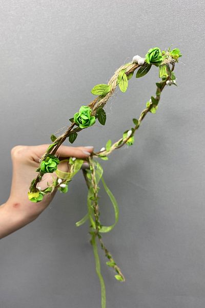 Hobigram Coroana de domnisoare de onoare și coroana cadou pentru copii cu trandafiri din hârtie verde și coroana pentru cele mai frumoase mirese – Coroana – Coroana