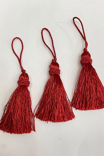 Hobigram Decorative Ribbon Red Knotted Single Tassel 7 cm 1 Piece – Decorative Ribbon, Stylish Design – Decorative