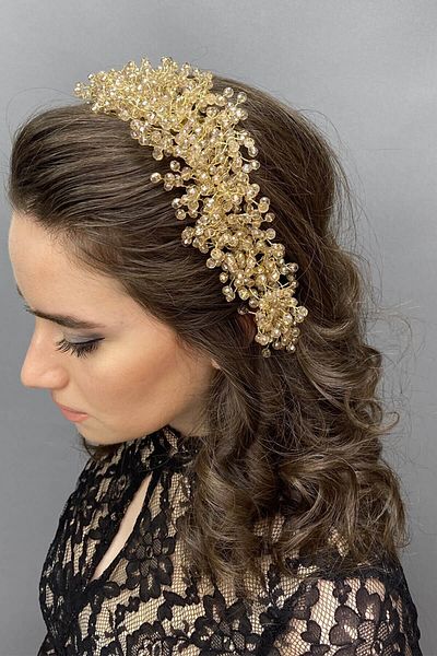 Hobigram Henna și coroană de mireasă cu cristal de piatră Pollux pentru cele mai frumoase mirese – Coroană, cu piatră de cristal, model elegant – Coroană –