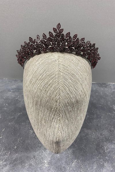 Hobigram Sara Sık Stone Leaf Pattern Bridal Henna Crown pentru cele mai frumoase mirese – Coroană, Crystal Stone, Model elegant –