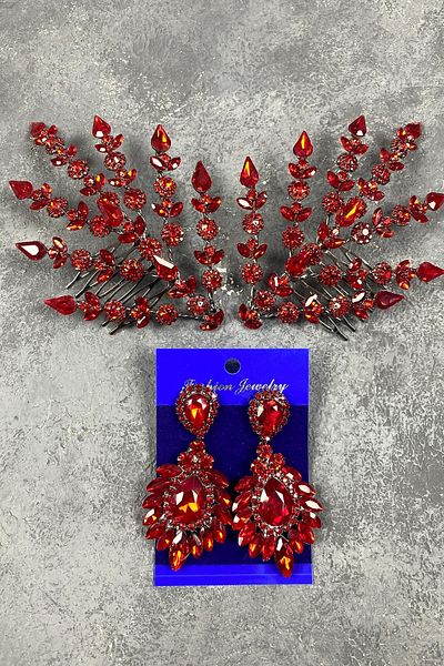 Hobigram Set de accesorii pentru păr de mireasă Helenist și cercei cu coroană – Coroană – Coroană pentru cele mai frumoase mirese