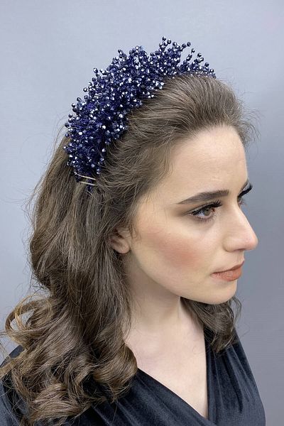 Hobigram Dark Purple Atair Henna and Bridal Crown for the Most Beautiful Brides – Crown, Crystal Stone, Stylish Model, Bridal Crown –