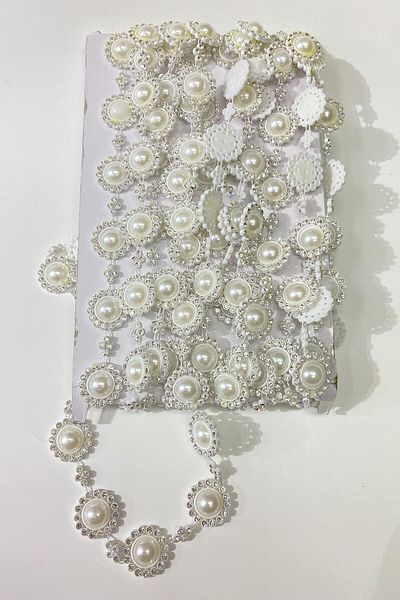 Hobigram Beads Assortment Pearl Flower Patterned Stone Strip Beads White – Beads, Stylish Design – Beads – Bon