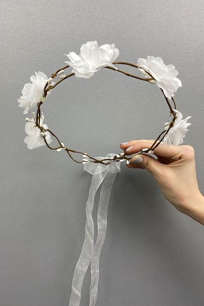 Hobigram Accesoriu pentru păr Tiara de mireasă pentru fotografiere în aer liber cu flori simple pentru cele mai frumoase mirese – Coroană, piatră de cristal, model elegant