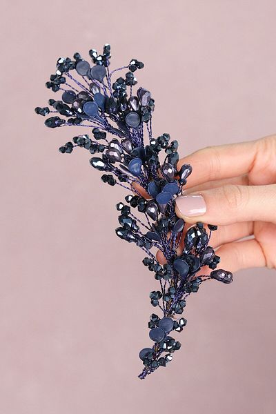 Hobigram Νυφικό αξεσουάρ Lega Pearl Beaded Side Hair Clip για τις πιο όμορφες νύφες – Κορώνα, Κρυστάλλινη Πέτρα, Κομψή μόδα