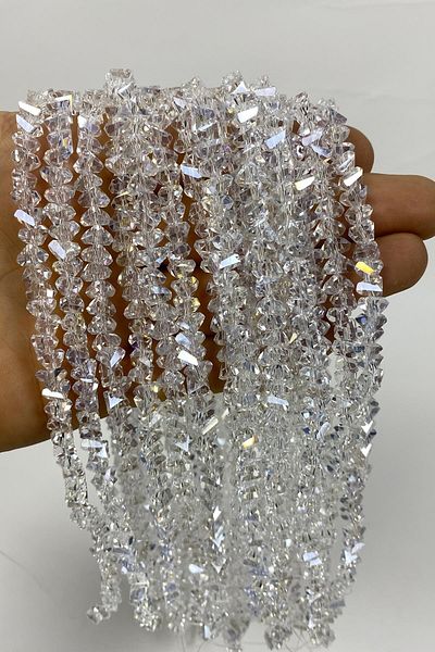 Hobigram Beads Assortment Az Janjanlı Triangle Cut Shiny Crystal Beads 8 mm – Beads, Stylish Design – Beads –