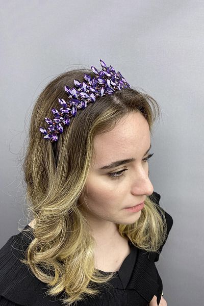 Hobigram Purple Subra Model Bridal Henna Crown pentru cele mai frumoase mirese – Coroană, Crystal Stone, Model elegant, Bridal Crown – Ta