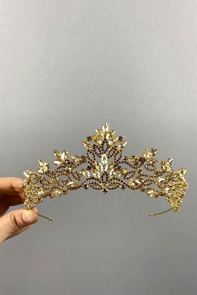 Hobigram Melis Model Bridal Henna Crown pentru cele mai frumoase mirese - Coroană, Crystal Stone, Model elegant, Tiara de mireasă