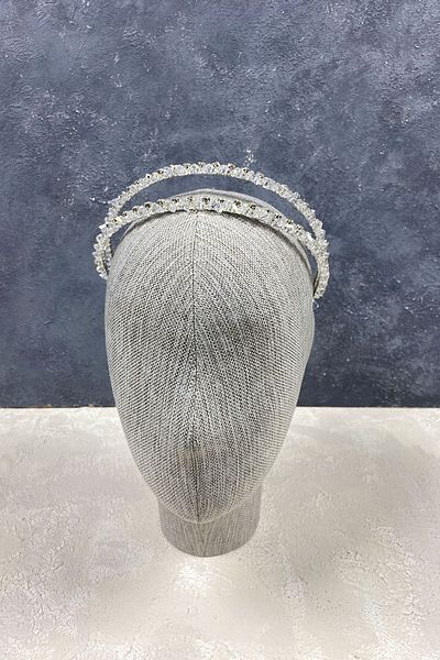 Hobigram Accesoriu de păr Tiara de mireasă cu decupaj în două rânduri cu cristale pentru cele mai frumoase mirese – Coroană, cu pietre de cristal – Coroană