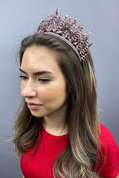 Hobigram Dark Powder Emerald Model Bridal Henna Crown for the Most Beautiful Brides – Crown, Crystal Stone, Stylish Model – Crown – t