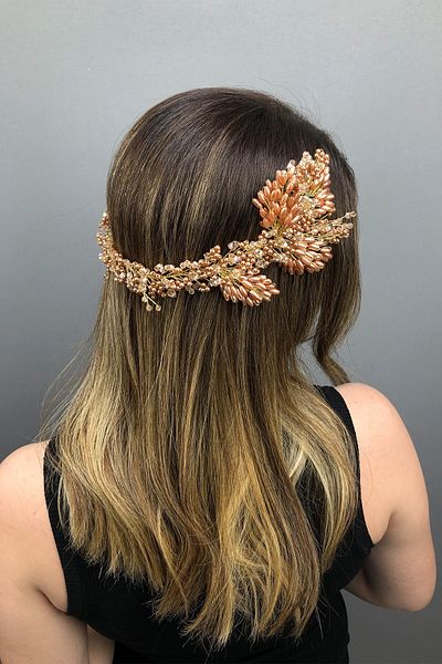 Hobigram Coroana de mireasa Henna cu cristal Helen si perle pentru cei mai frumoși mirese - Coroana, cu pietre de cristal, mod elegant