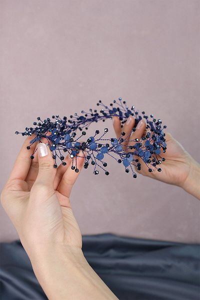 Hobigram Ramură de primăvară emailată Accesoriu de păr de mireasă cu margele pentru cele mai frumoase mirese – Coroană, cu pietre de cristal, model elegant –