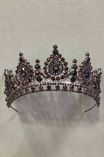 Hobigram Henna și coroană de mireasă cu pietre de cristal prune pentru cele mai frumoase mirese – Coroană, model elegant cu pietre de cristal – Coroană –