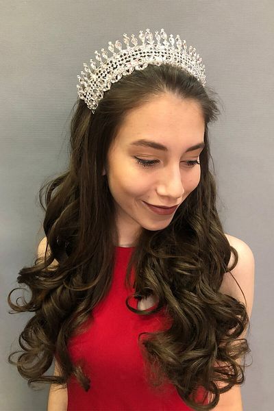 Hobigram Coroana de mireasa din argint model Sultan pentru cele mai frumoase mirese – Coroana, cu piatra de cristal, model elegant, coroana de mireasa – coroana